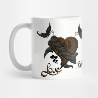 Wonderful elegant steampunk heart with butterflies Mug